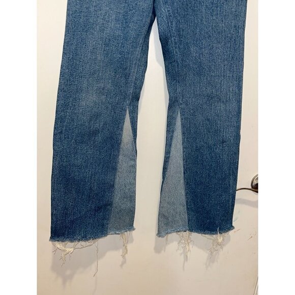 Re/Done Levis High-Rise Wide-Leg Raw Hem Jeans  Womens Size 25 - Picture 3 of 15